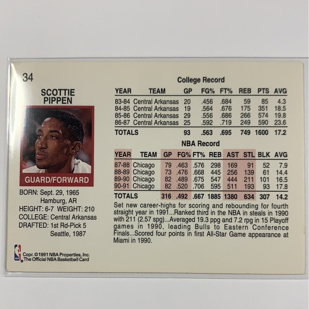  1991 NBA Hoops Scottie Pippen Base #34  Local Legends Cards & Collectibles