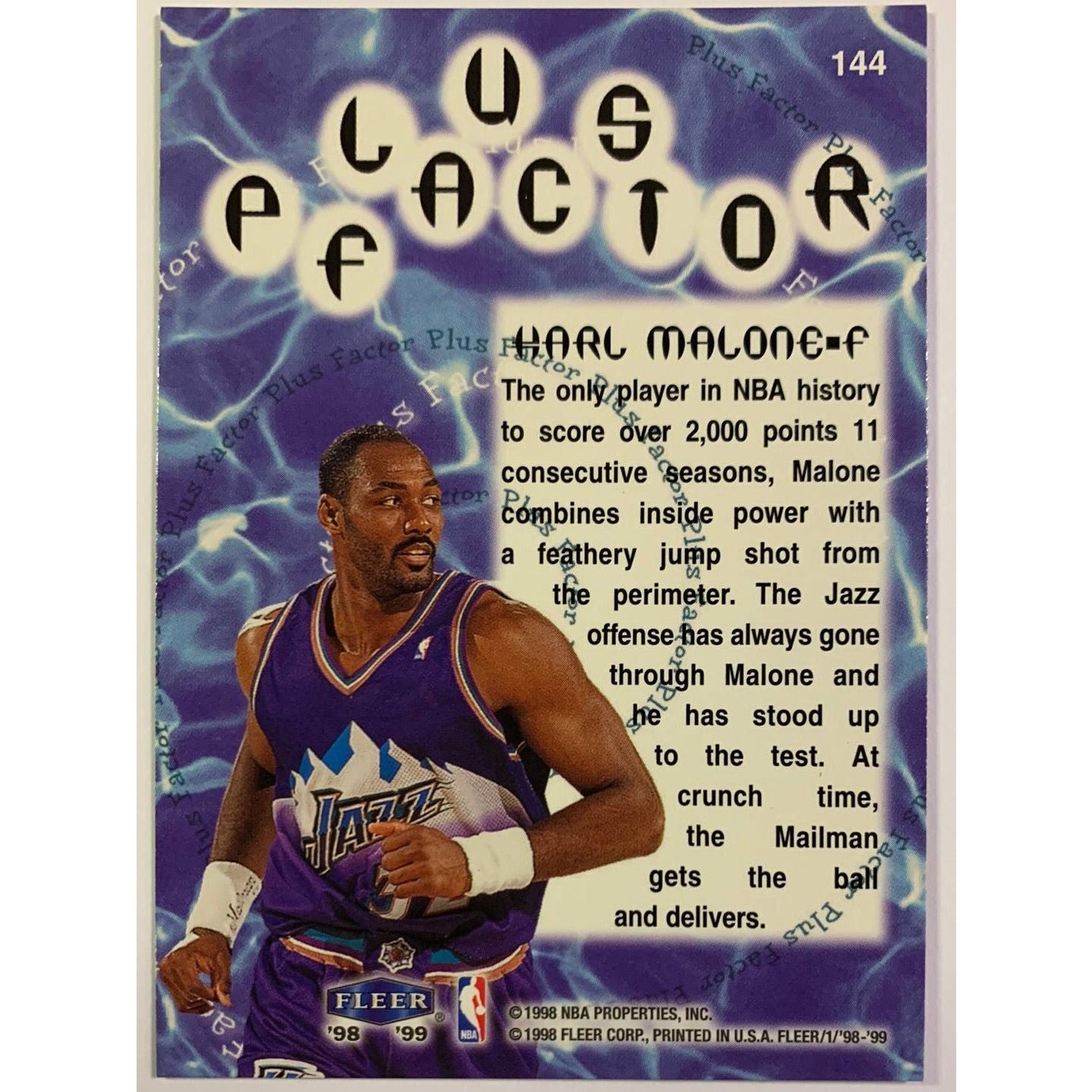 1998-99 Fleer Tradition Karl Malone Plus Factor