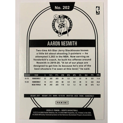 2020-21 Hoops Aaron Nesmith Rookie Card