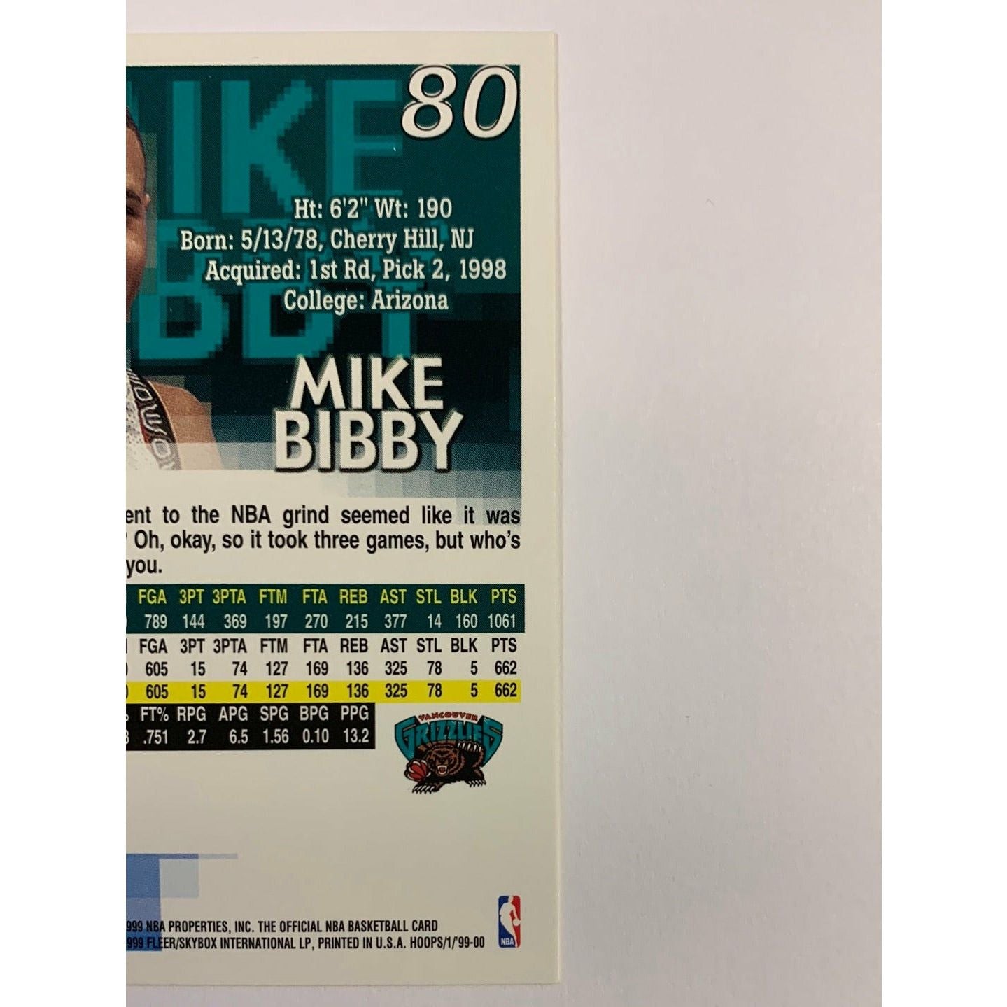 1999-00 Hoops Skybox Mike Bibby Sophomore Sensations