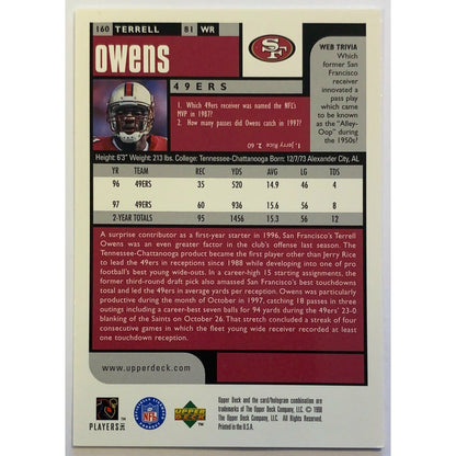 1998 Upper Deck Choice 2nd Year Terrell Owens #160