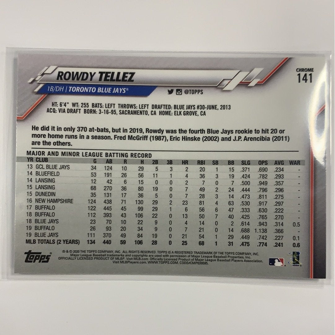  2020 Topps Chrome Rowdy Téllez Base #141  Local Legends Cards & Collectibles