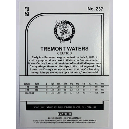 2019-20 Hoops Tremont Waters RC-Local Legends Cards & Collectibles