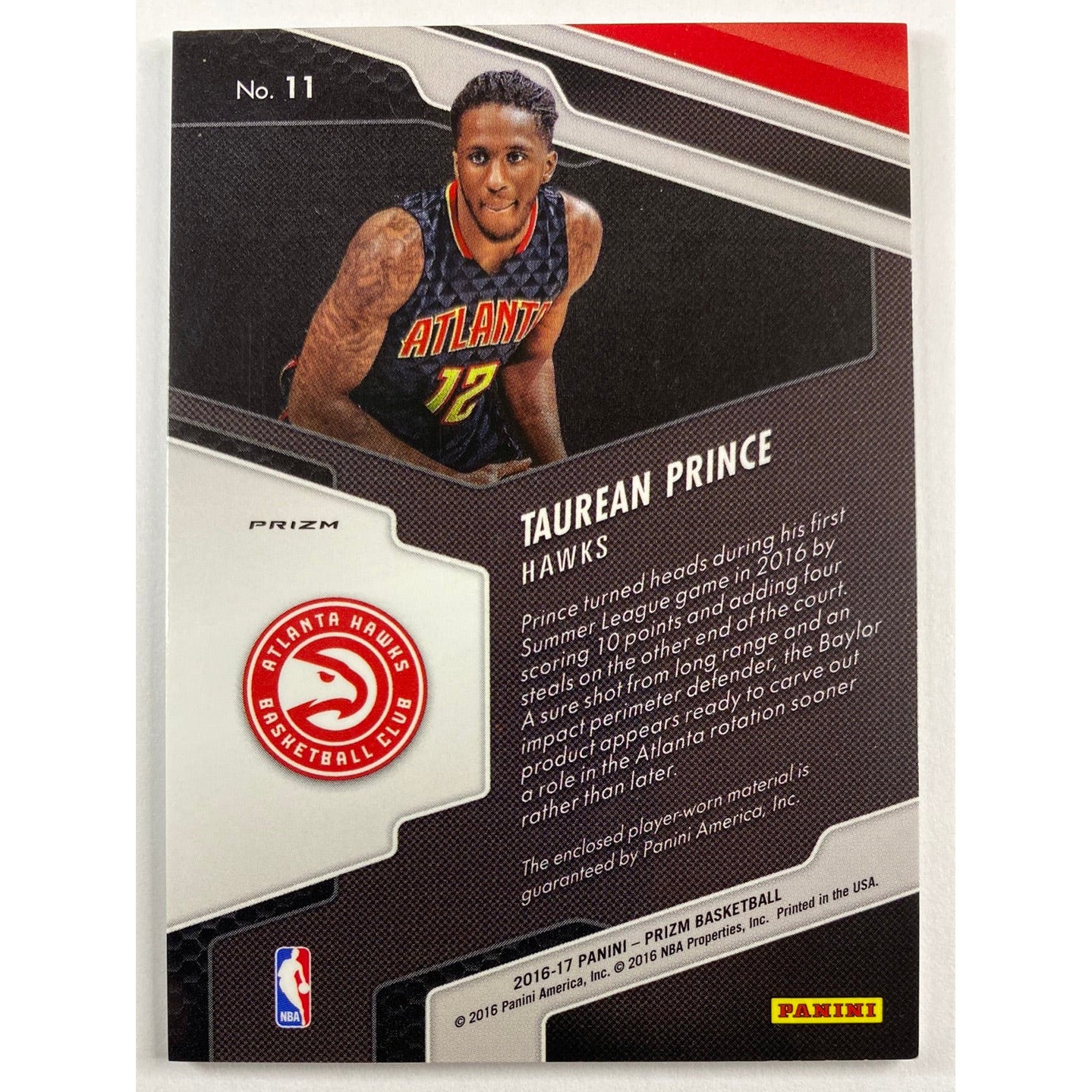 2016-17 Prizm Taurean Prince Silver Holo Prizm Patch