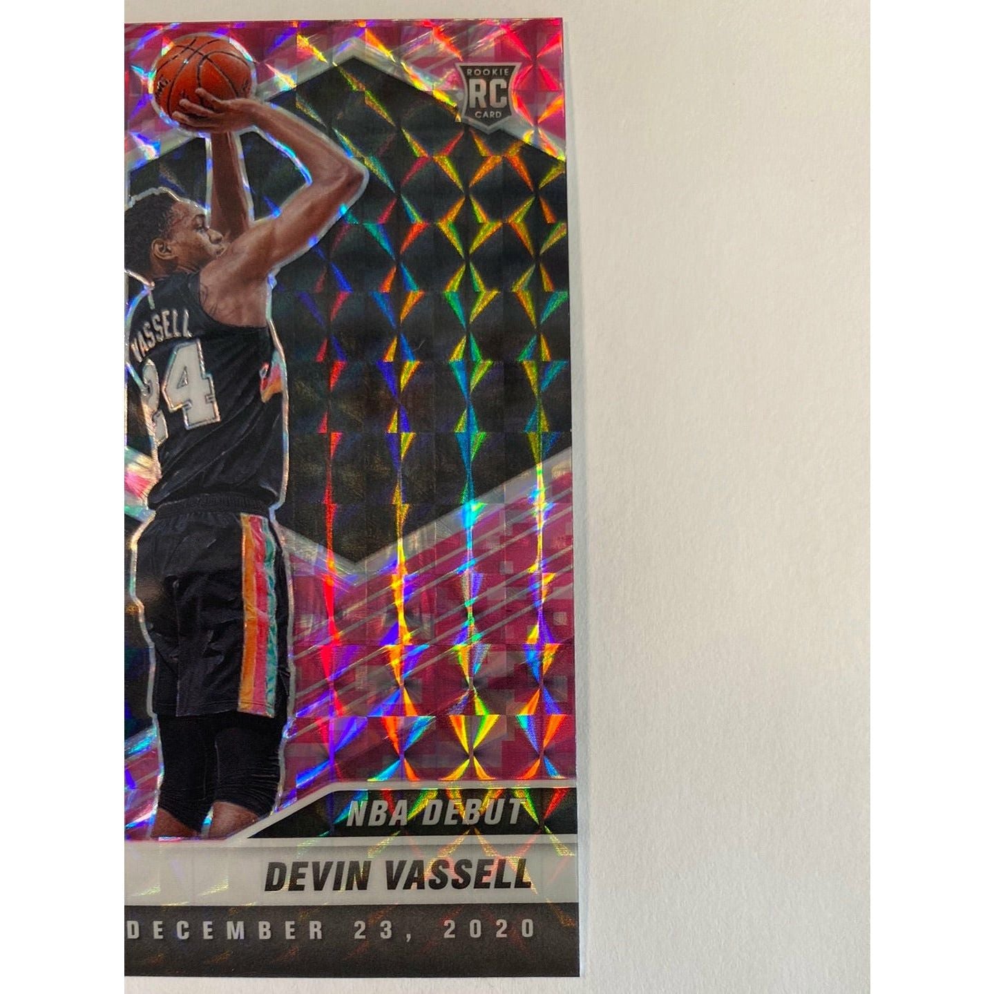 2020-21 Mosaic Devin Vassell NBA Debut Pink Camo Prizm