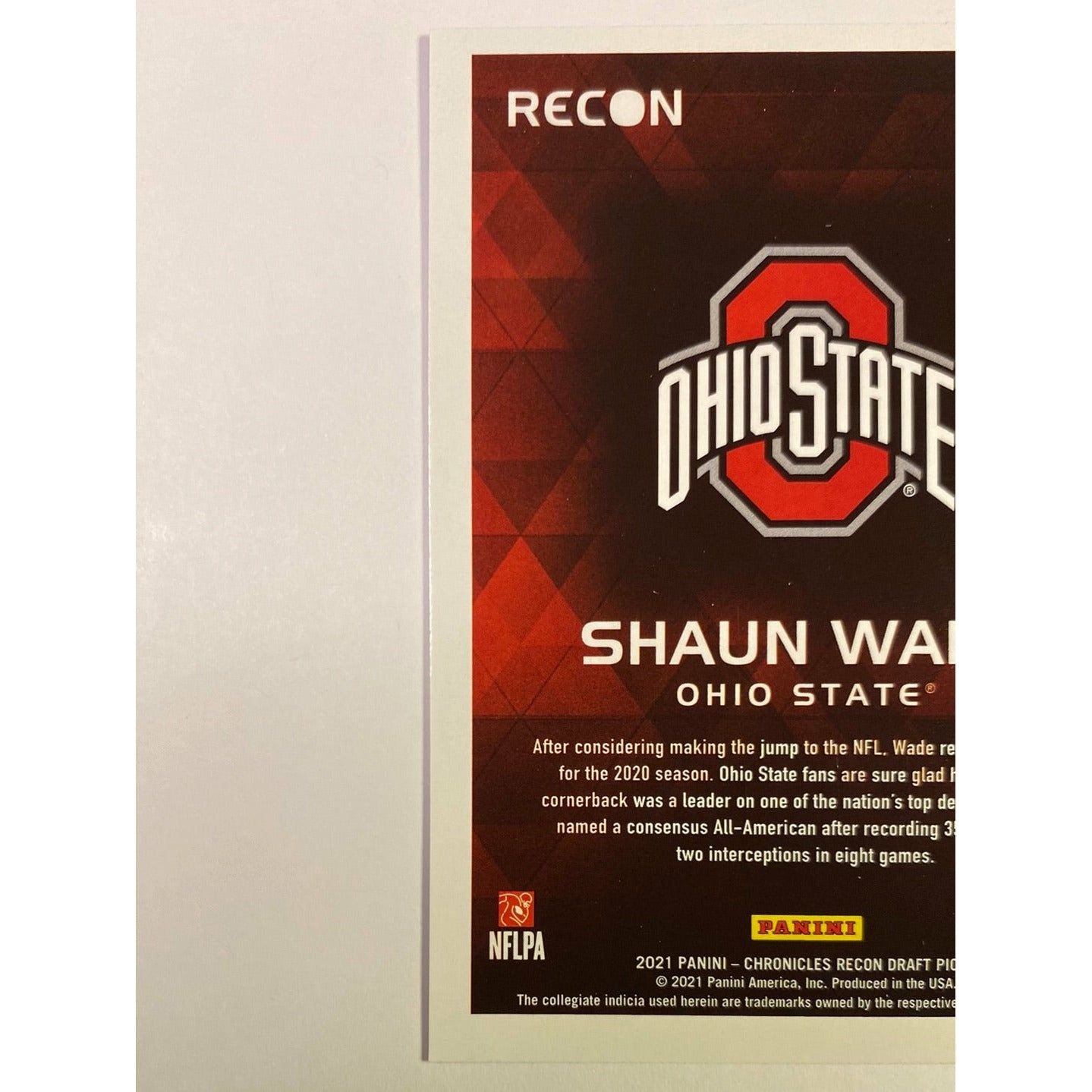2021 Recon Draft Picks Shaun Wade RC