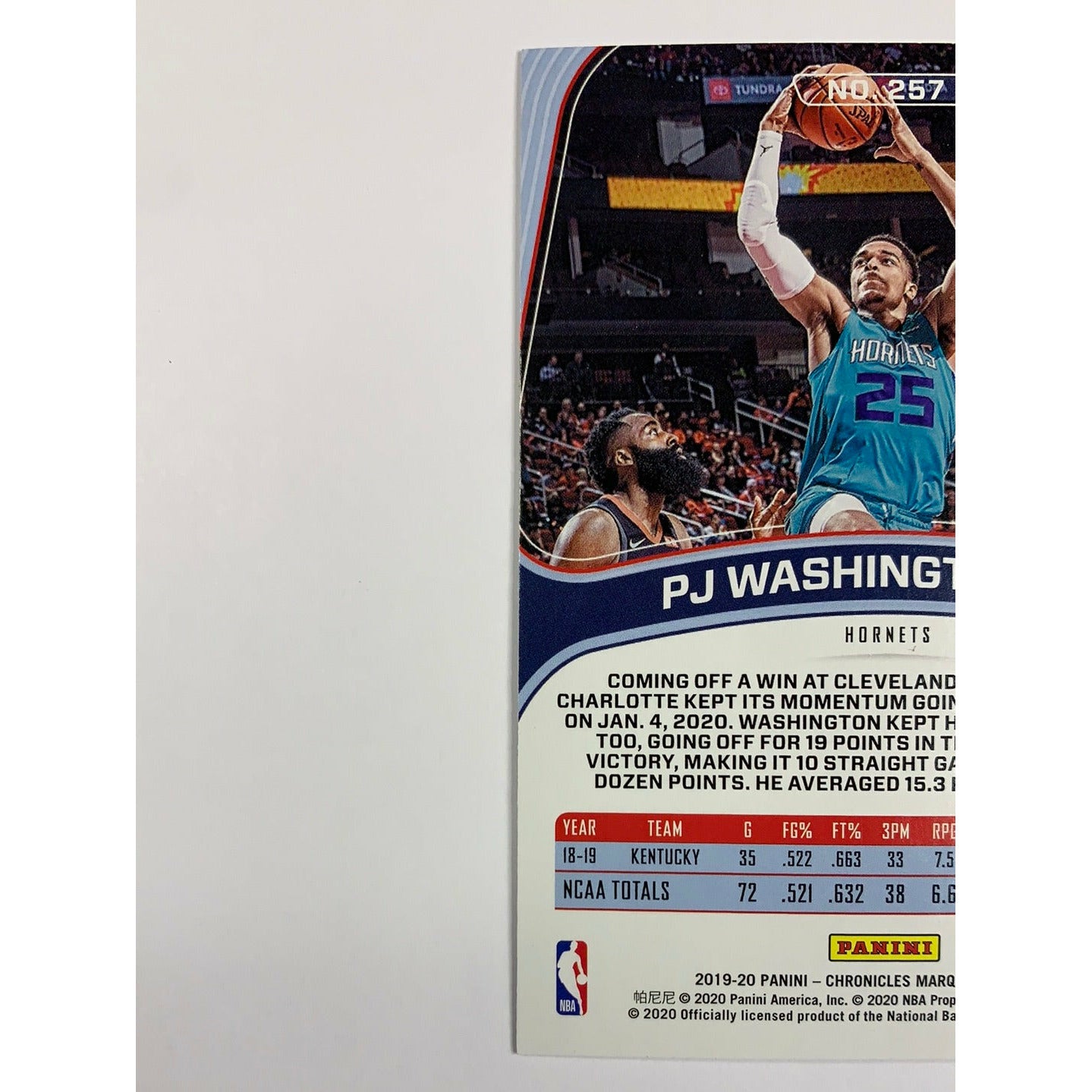 2019-20 Chronicles Marquee Pj Washington Jr RC