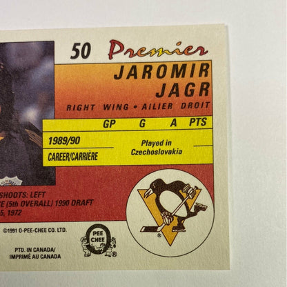 1991 O-Pee-Chee Premier Jaromir Jagr Rookie Card