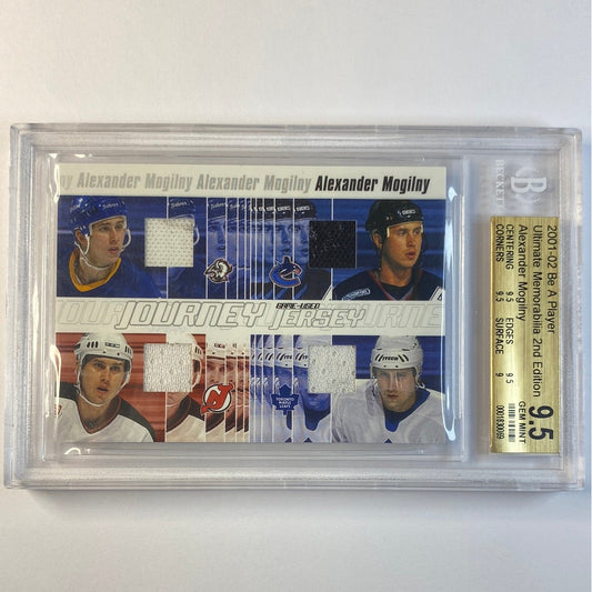 2001-02 Be A Player Ultimate Memorabilia 2nd Edition Alexander Mogilny Game Used Journey Jersey /50 Beckett Graded 9.5