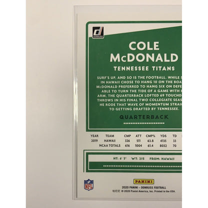  2020 Donruss Cole McDonald RC  Local Legends Cards & Collectibles
