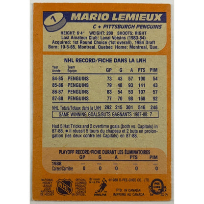 1988-89 O-Pee-Chee Mario Lemieux