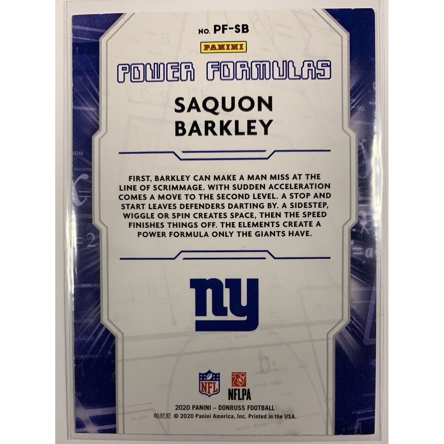  2020 Donruss Saquon Barkley Power Formulas  Local Legends Cards & Collectibles