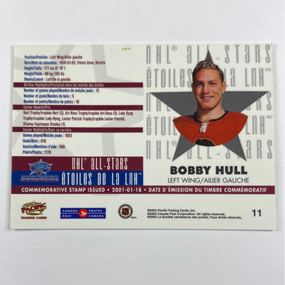 2003 Pacific Bobby Hull All Stars Commemorative Stamp Card