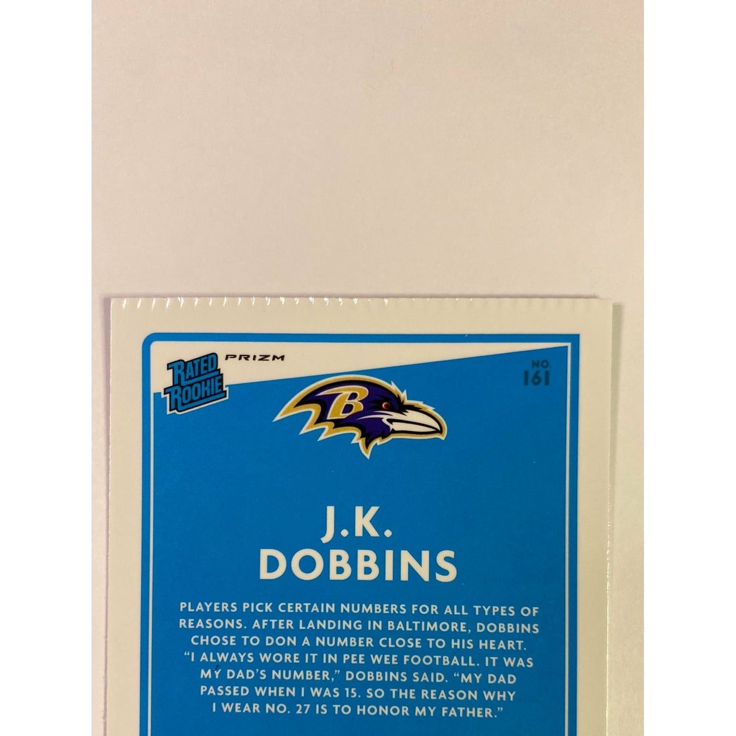 2020 Donruss Optic J.K. Dobbins Rated Rookie Blue Hyper Prizm “Crimped”