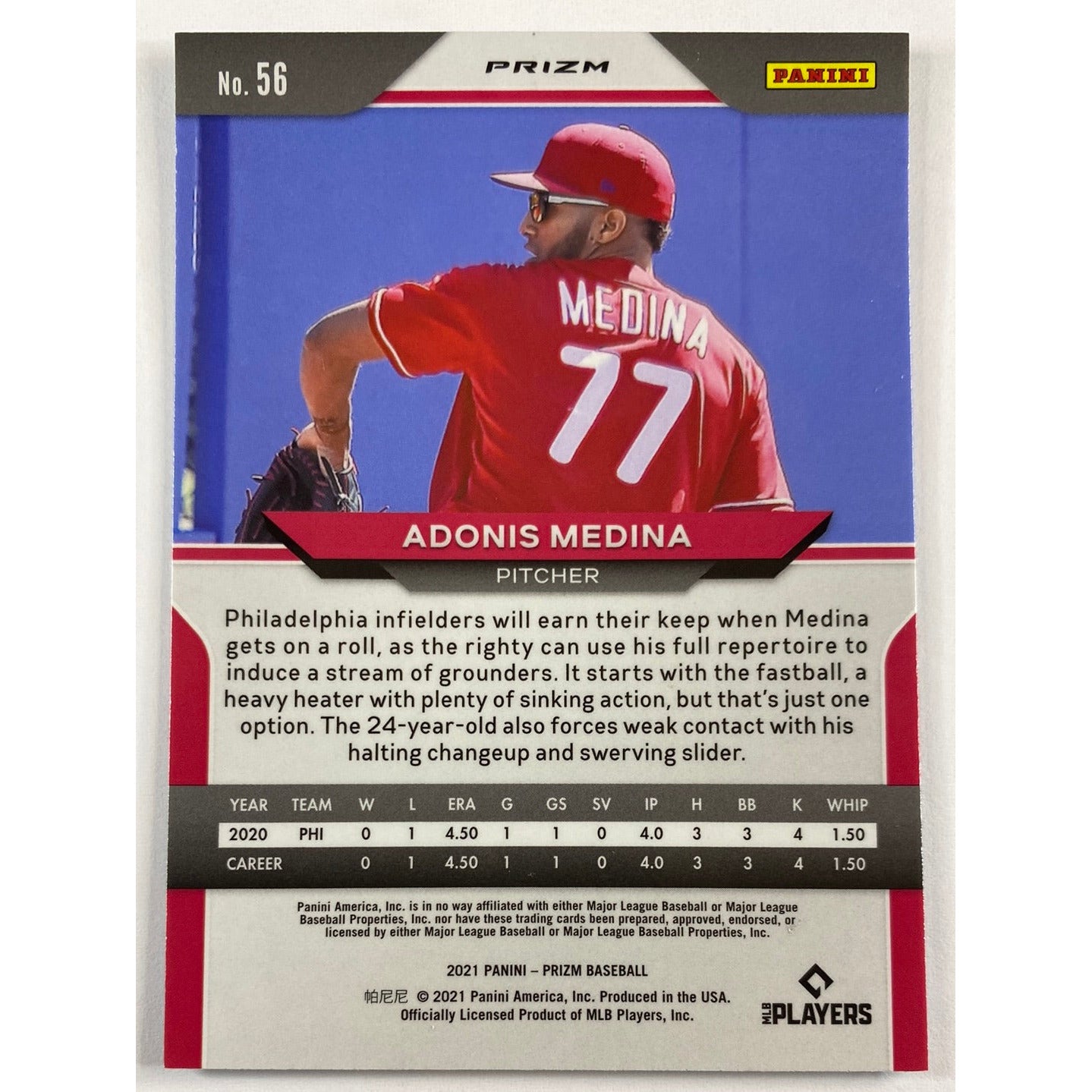 2021 Panini Prizm Adonis Medina Blue Wave Prizm RC