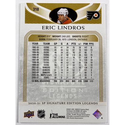 2020-21 SP Signature Edition Legends Eric Lindros Gold Script