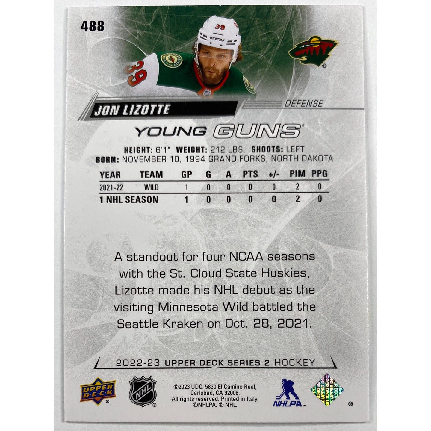 2022-23 Series 2 Jon Lizotte Young Guns