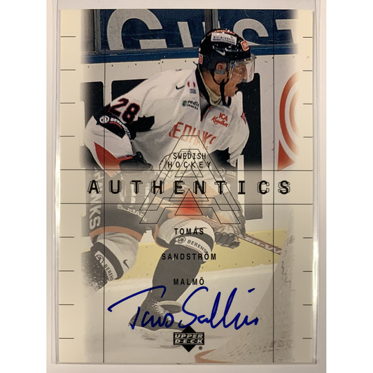  2000-01 Upper Deck Swedish Authentics Tomas Sandstrom On Card Auto  Local Legends Cards & Collectibles