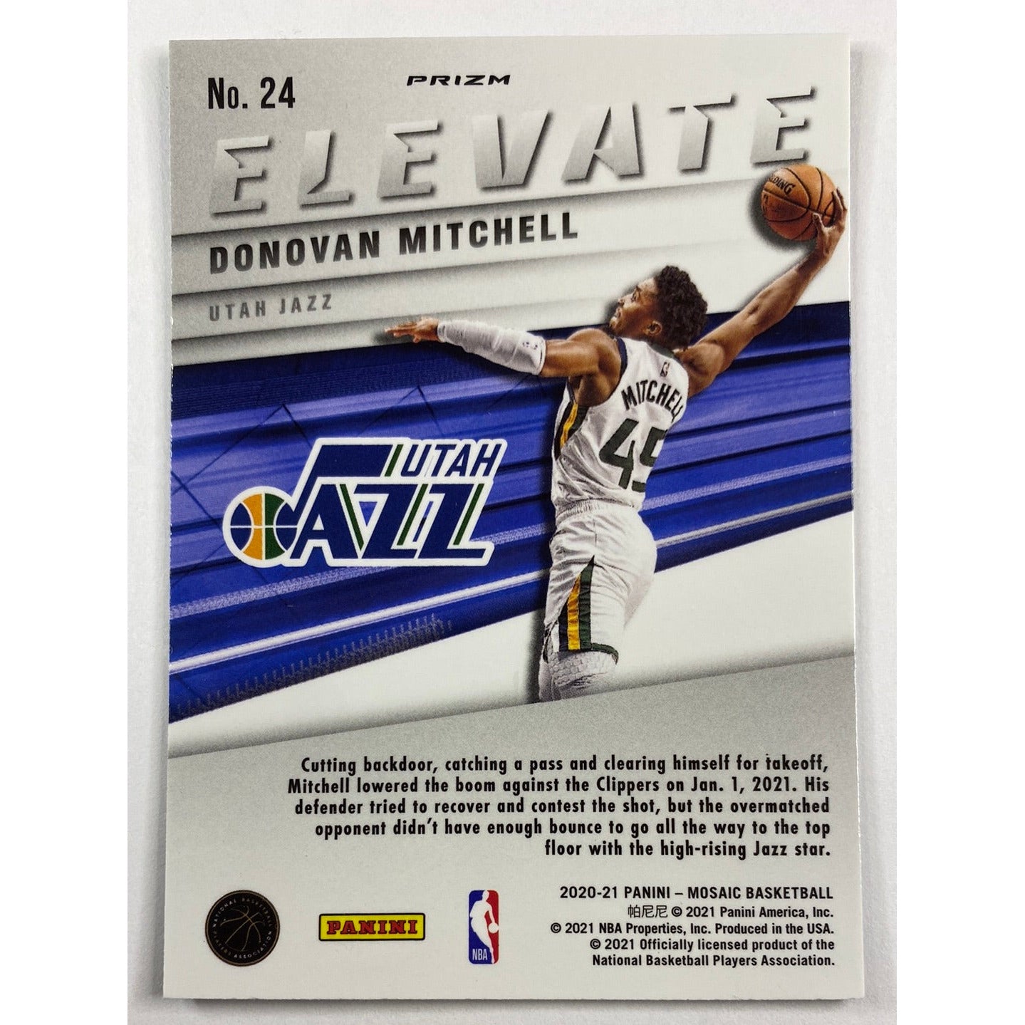 2020-21 Mosaic Donovan Mitchell Elevate Green Mosaic Prizm