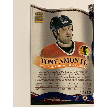  2002-03 Pacific Crown Royale Tony Amonte Silver Foil Die Cut /35  Local Legends Cards & Collectibles