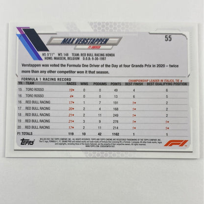 2021 Topps Chrome Max Verstappen #55