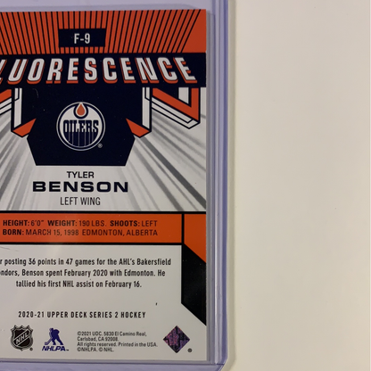  2020-21 Upper Deck Series 2 Tyler Benson Fluorescence Rookie Card  Local Legends Cards & Collectibles