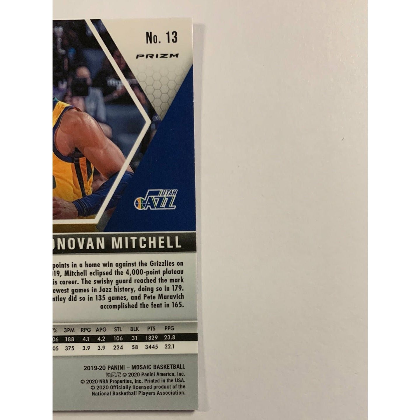 2019-20 Mosaic Donovan Mitchell Blue Reactive Prizm