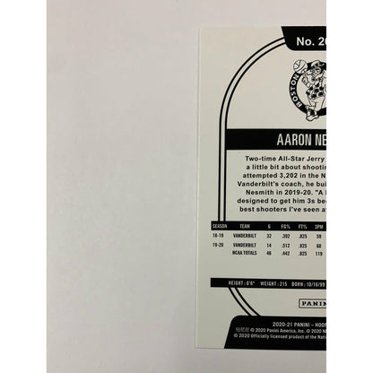 2020-21 Hoops Aaron Nesmith Rookie Card