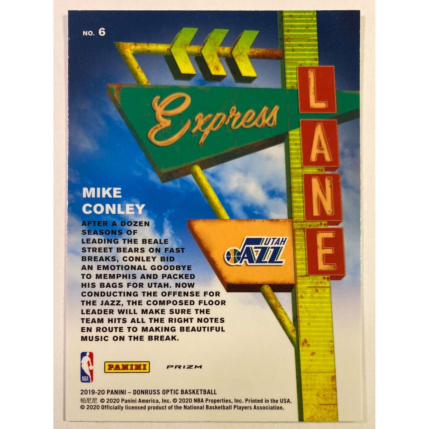  2019-20 Donruss Optic Mike Conley Express Lane Silver Holo Prizm  Local Legends Cards & Collectibles