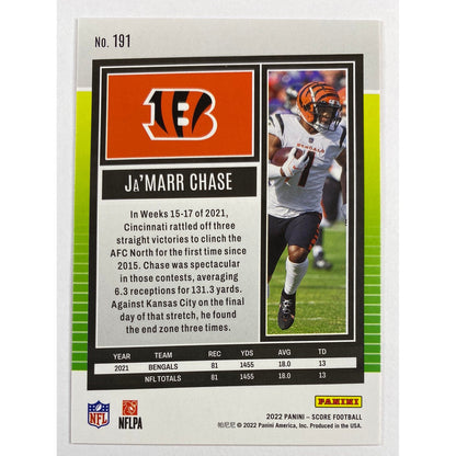 2022 Score Ja’Marr Chase Orange Parallel