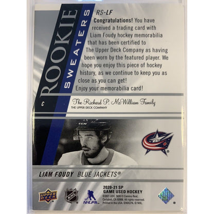  2020-21 SP Game Used Edition Liam Foudy Rookie Sweaters /249  Local Legends Cards & Collectibles