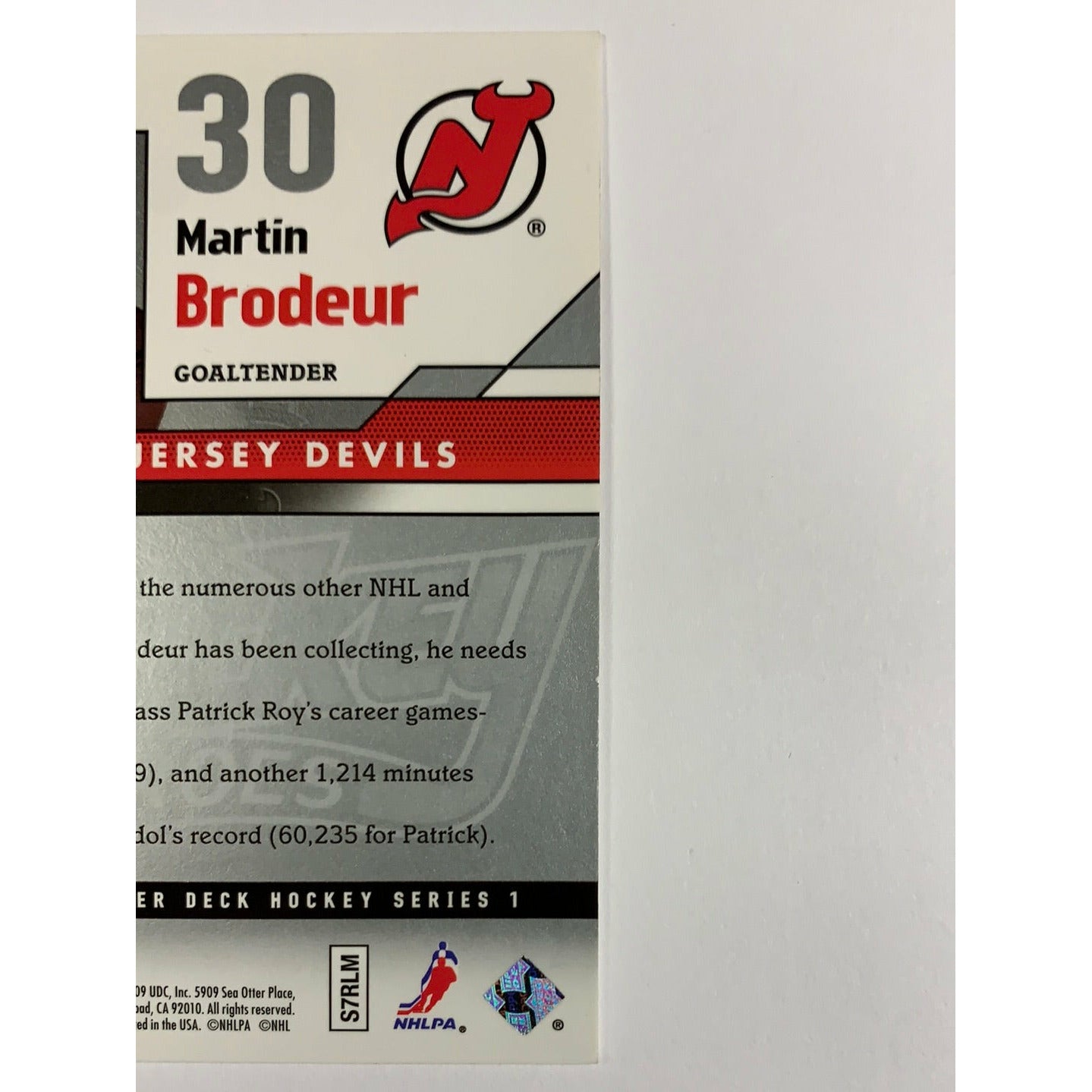 2009-10 Upper Deck Series 1 Martín Brodeur