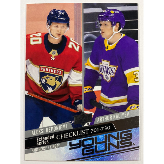 2020-21 Upper Deck Extended Series Aleksi Heponiemi Arthur Kaliyev Checklist