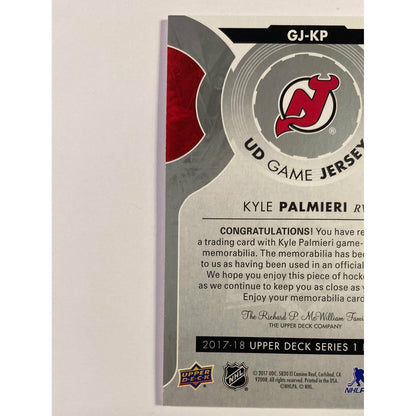 2017-18 Upper Deck Series 1 Kyle Palmieri UD Game Jersey