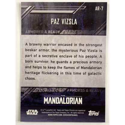 Topps Chrome The Mandalorian Armored And Ready Paz Vizsla Refractor