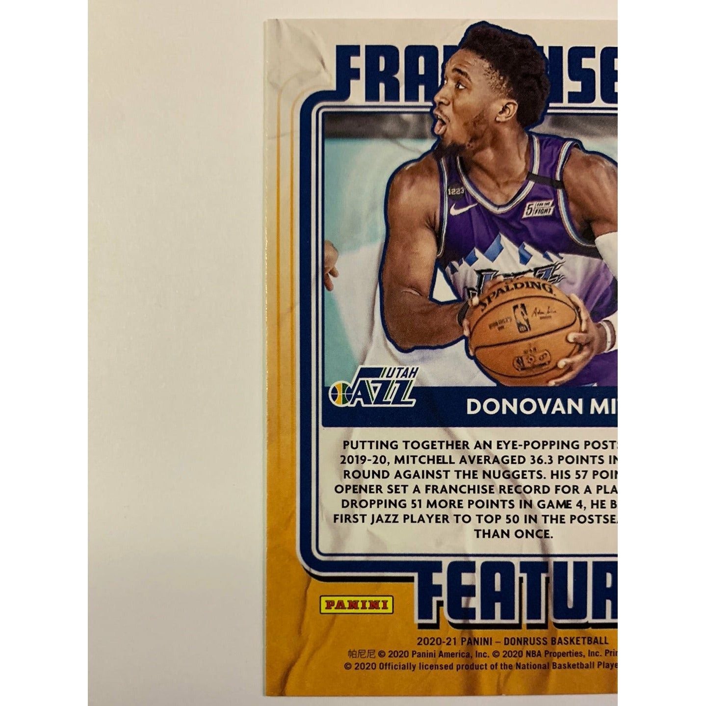 2020-21 Donruss Donovan Mitchell Franchise Features