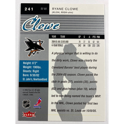 2005-06 Fleer Ultra Ryane Clowe RC