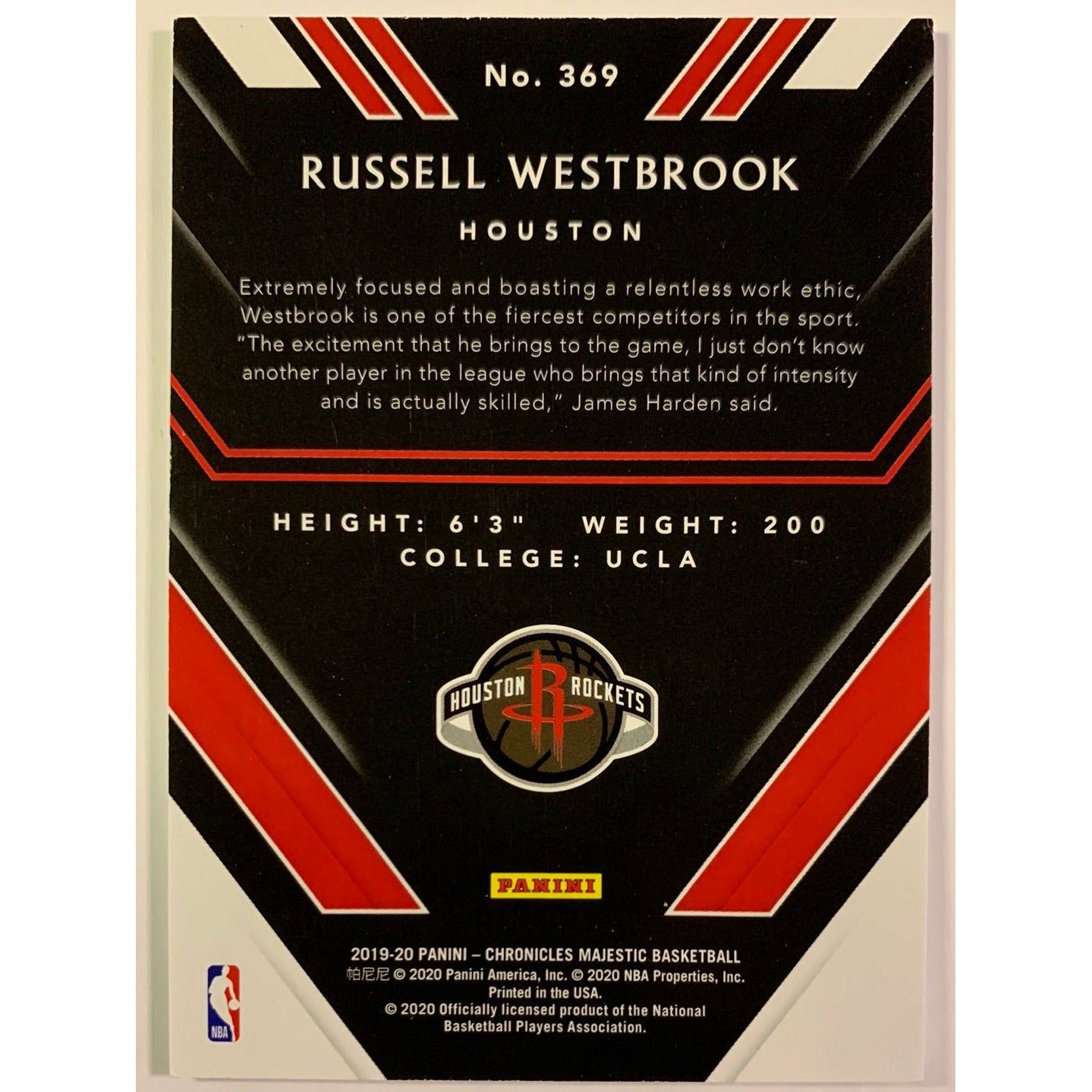 2019-20 Majestic Russell Westbrook /249