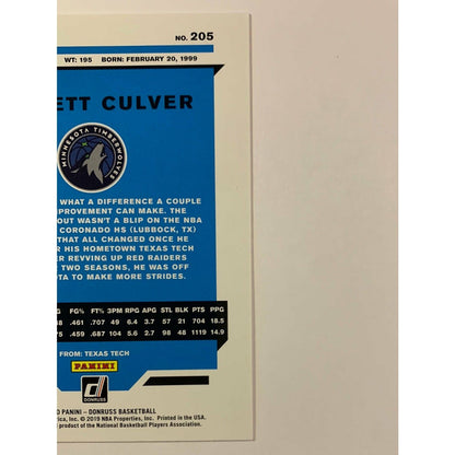 2019-20 Donruss Jarrett Culver Rated Rookie