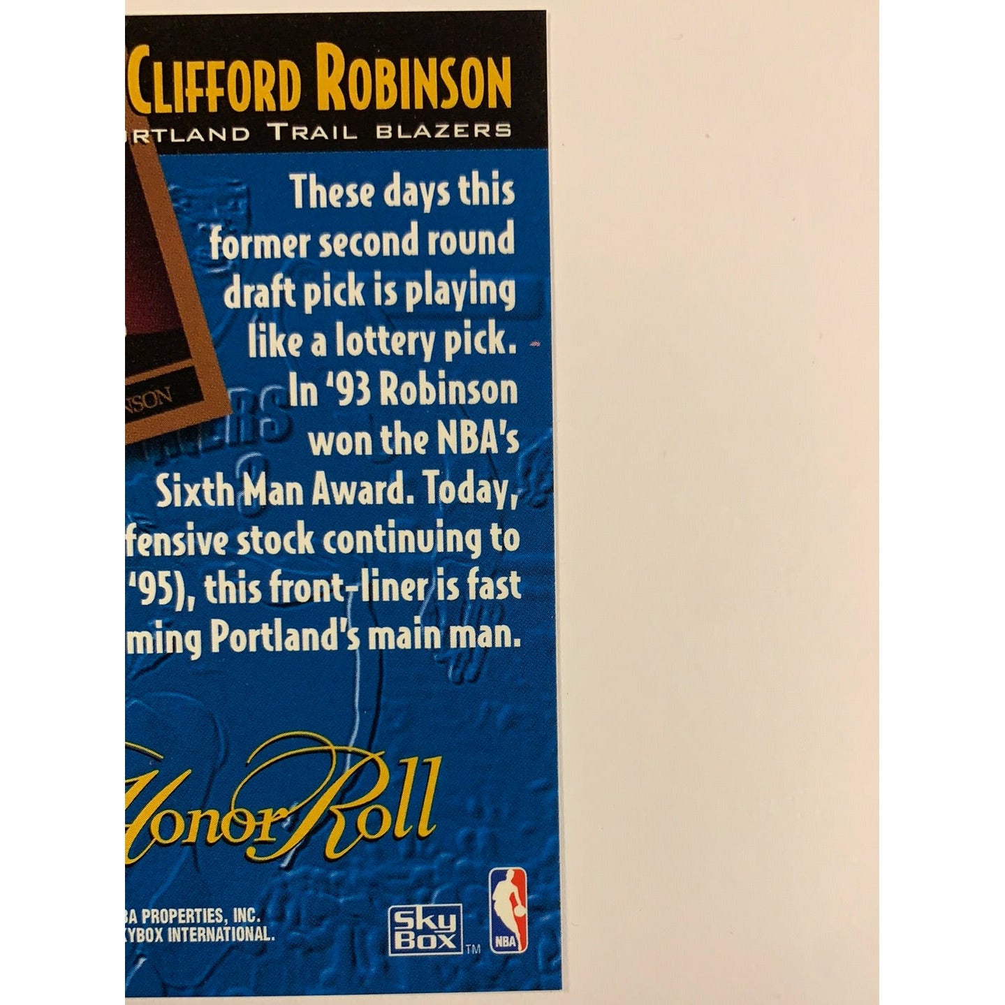 1996 Fleer Skybox Clifford Robinson Honor Roll