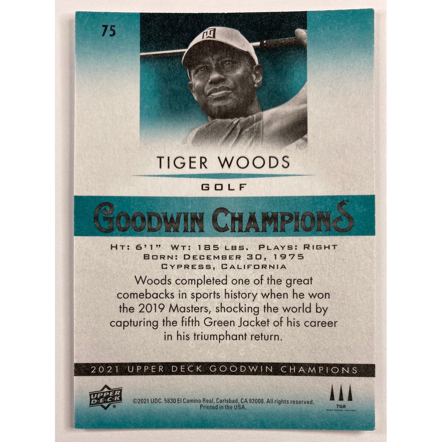 2021 Upper Deck Goodwin Champions Tiger Woods