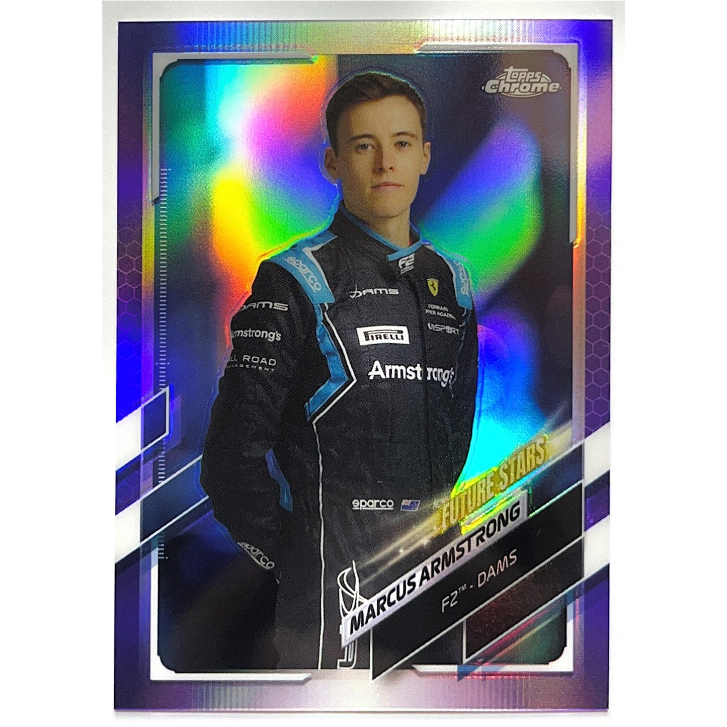 2021 Topps Chrome Formula 1 Marcus Armstrong Future Stars Purple Refractor /399