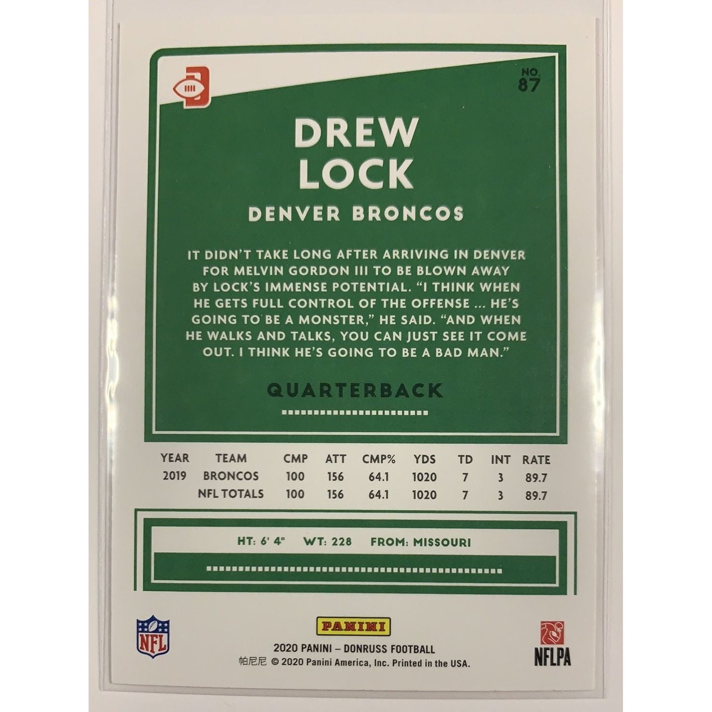  2020 Donruss Drew Lock Red Press Proof  Local Legends Cards & Collectibles