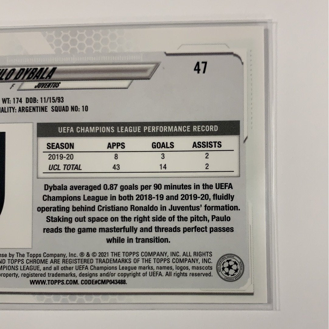  2021 Topps Chrome UEFA Champions League Paulo Dybala Base #47  Local Legends Cards & Collectibles
