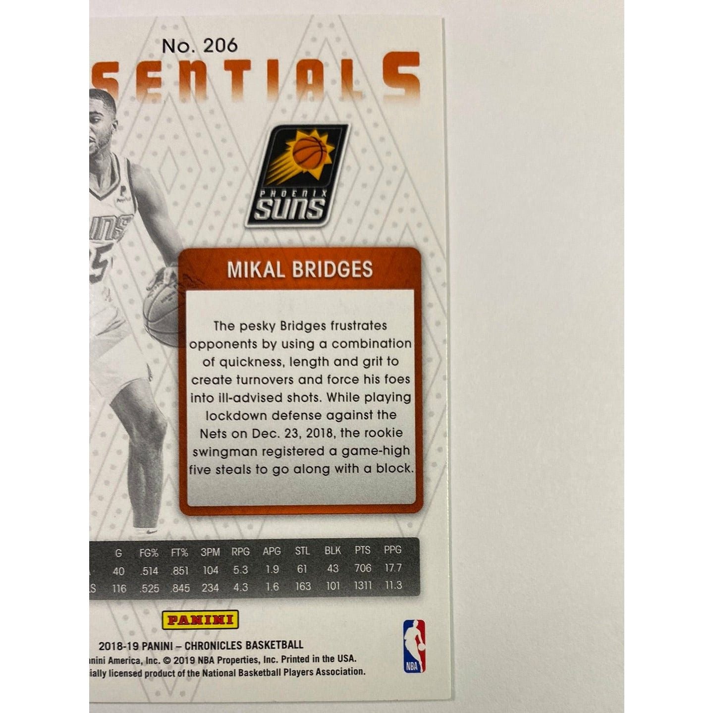  2018-19 Chronicles Essentials Mikal Bridges Pink Parallel RC  Local Legends Cards & Collectibles