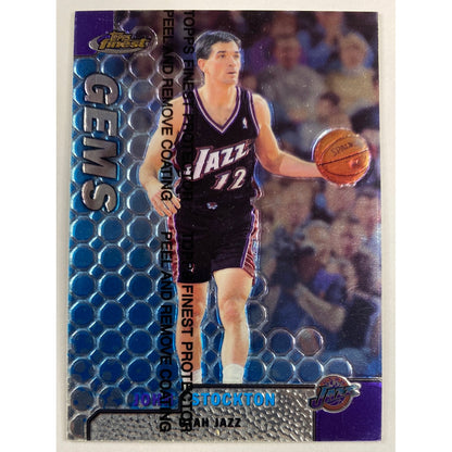 1999-00 Topps Finest John Stockton Gems Skin On