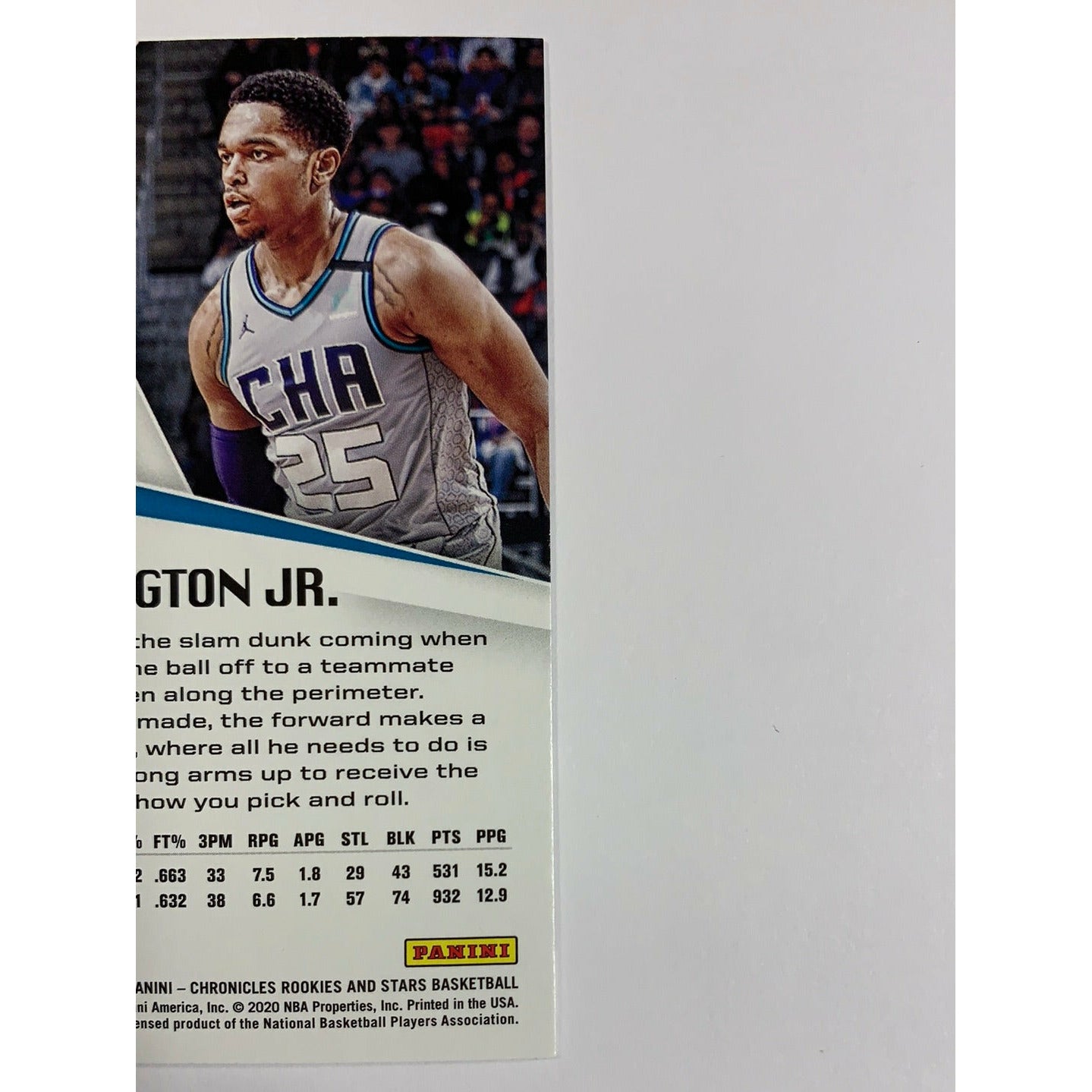2019-20 Chronicles Rookies And Stars Pj Washington Jr RC