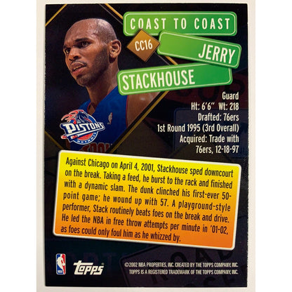 2002 Topps Coast to Coast Jerry Stackhouse-Local Legends Cards & Collectibles