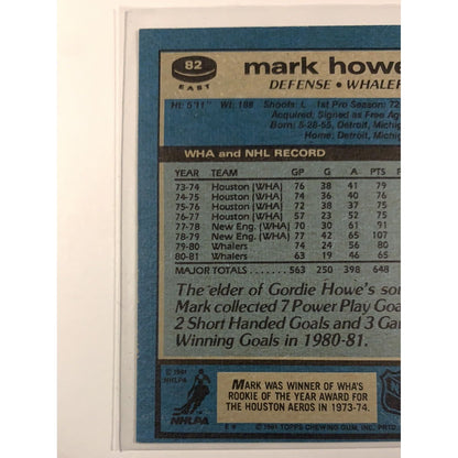  1981-82 Topps Mark Howe In Person Auto  Local Legends Cards & Collectibles