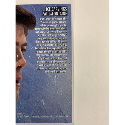  1996-97 Fleer Skybox Metal Universe Pat Lafontaine Ice Carvings  Local Legends Cards & Collectibles